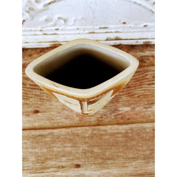 Vintage MCM Picasso Style Two Sided Vase Split Face And Tribal Women Rowing Boat - Picture 12 of 13